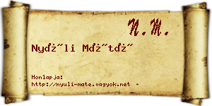 Nyúli Máté névjegykártya