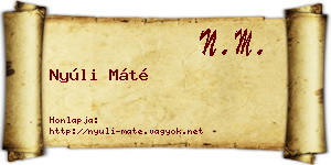 Nyúli Máté névjegykártya