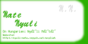 mate nyuli business card